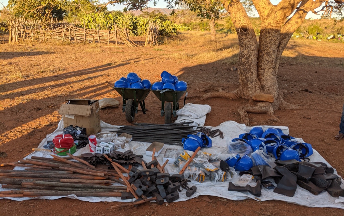 • Provision of protective equipment and adapted mining tools to improve safety and working conditions